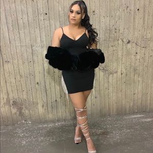 Rhinestone Fringe Hem Mini Dress